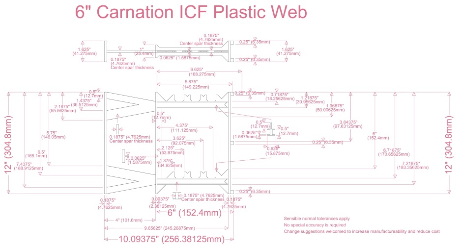 6in Carnation Icf Plastic Web