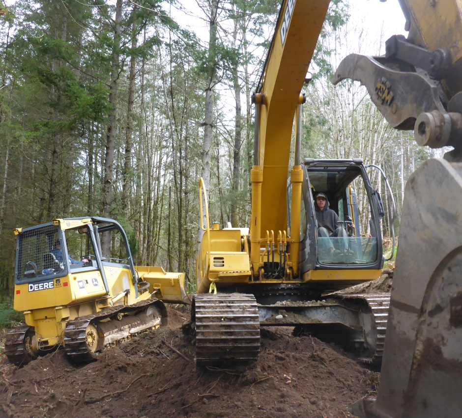 Excavator And Dozer Together