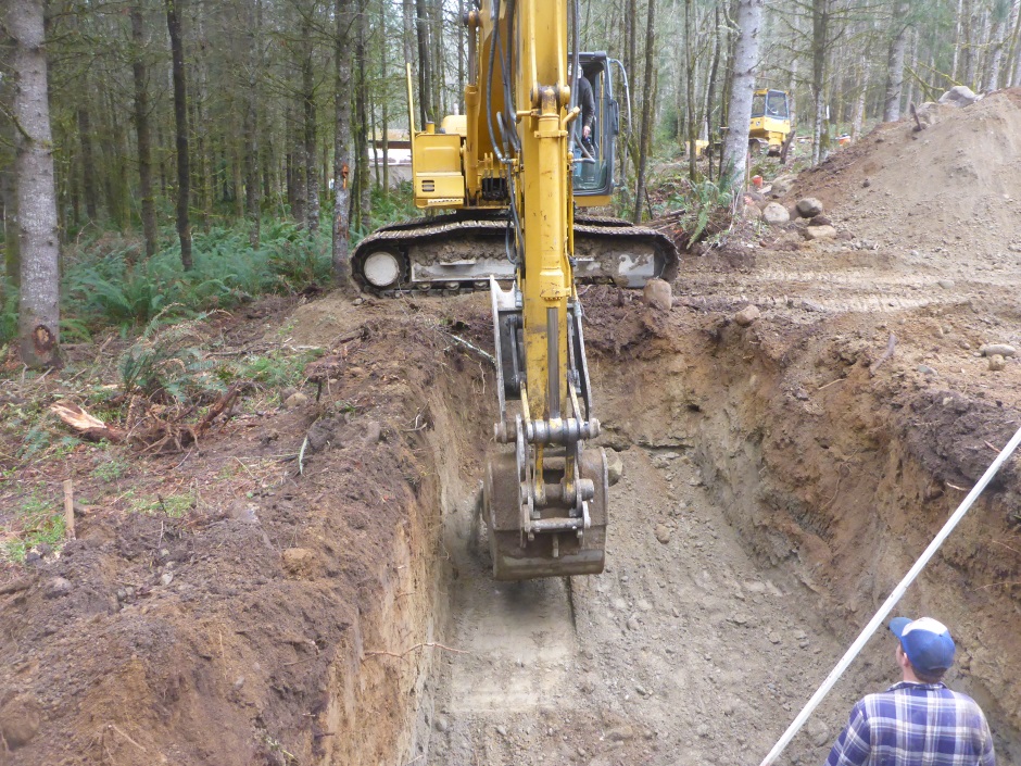 Excavator Digging Rain Storage Tank